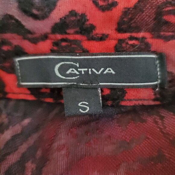 Asymmetric Long Sleeved. Button Down Mix Media Blouse Size Small - Picture 5 of 7